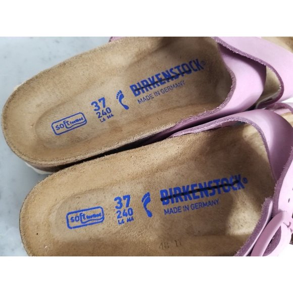 Birkenstock Siena Sandals Pink Nubuck Size 37 Narrow Width Soft Footbed - Picture 4 of 6